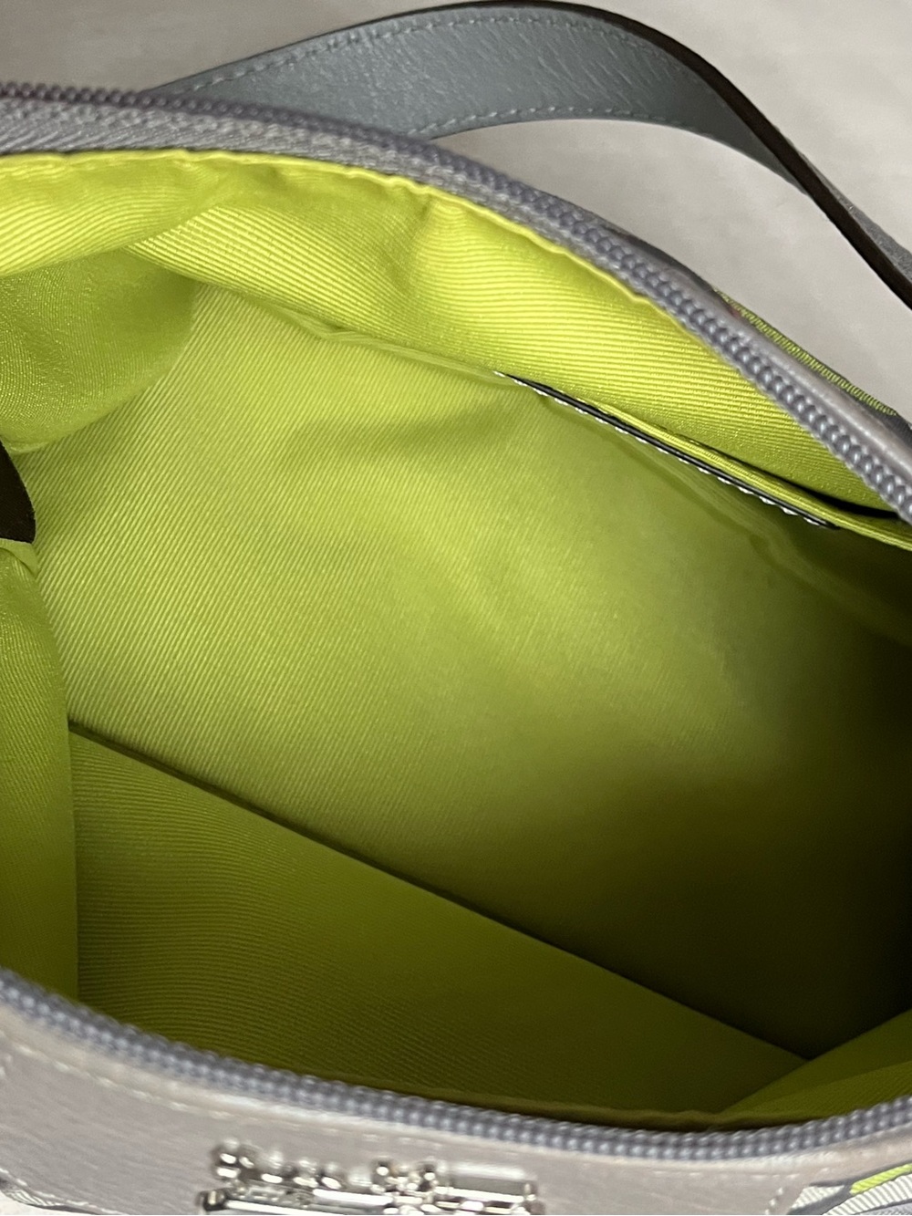 Coach Op Art Gray 🩶💚 Lime Signature Jacquard Mini Shoulder Bag Y2K, EUC - Picture 8 of 13